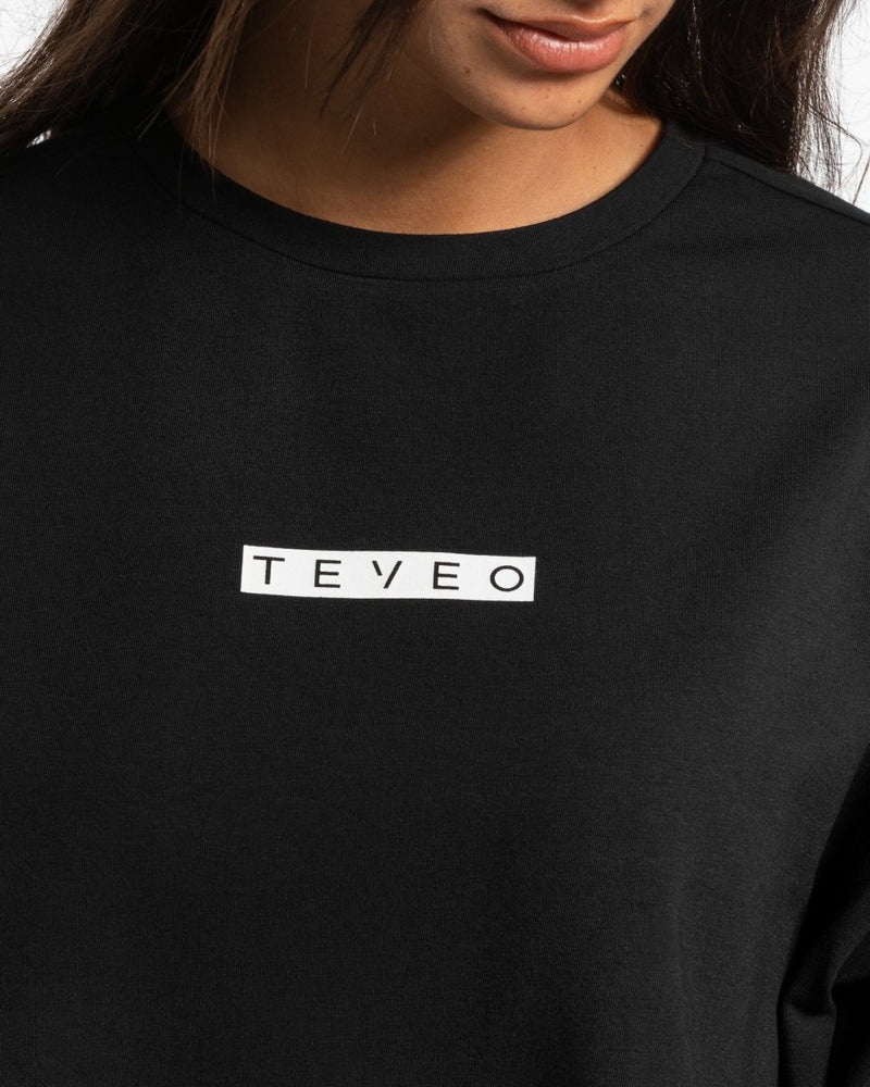 Teveo Iconic Oversized T-shirt Black | NEPU9295