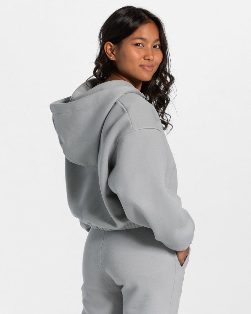 Teveo Iconic Oversized Zip Hoodie Grey Blue | GEQN7981