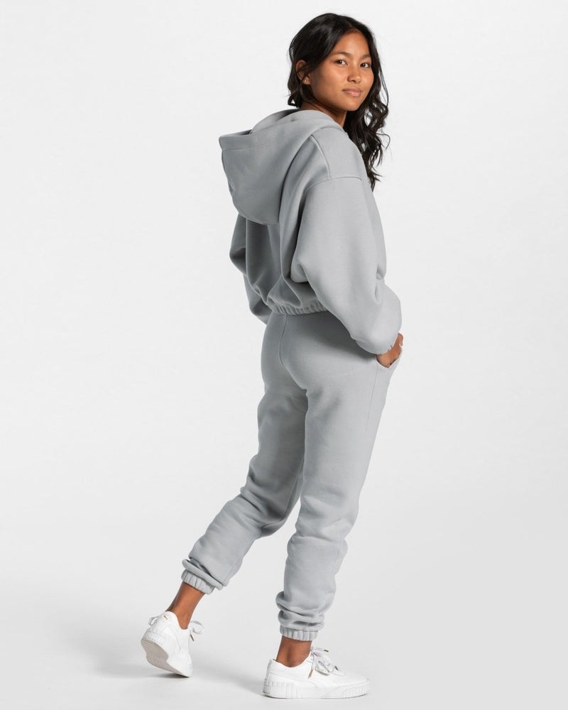 Teveo Iconic Oversized Zip Hoodie Grey Blue | GEQN7981