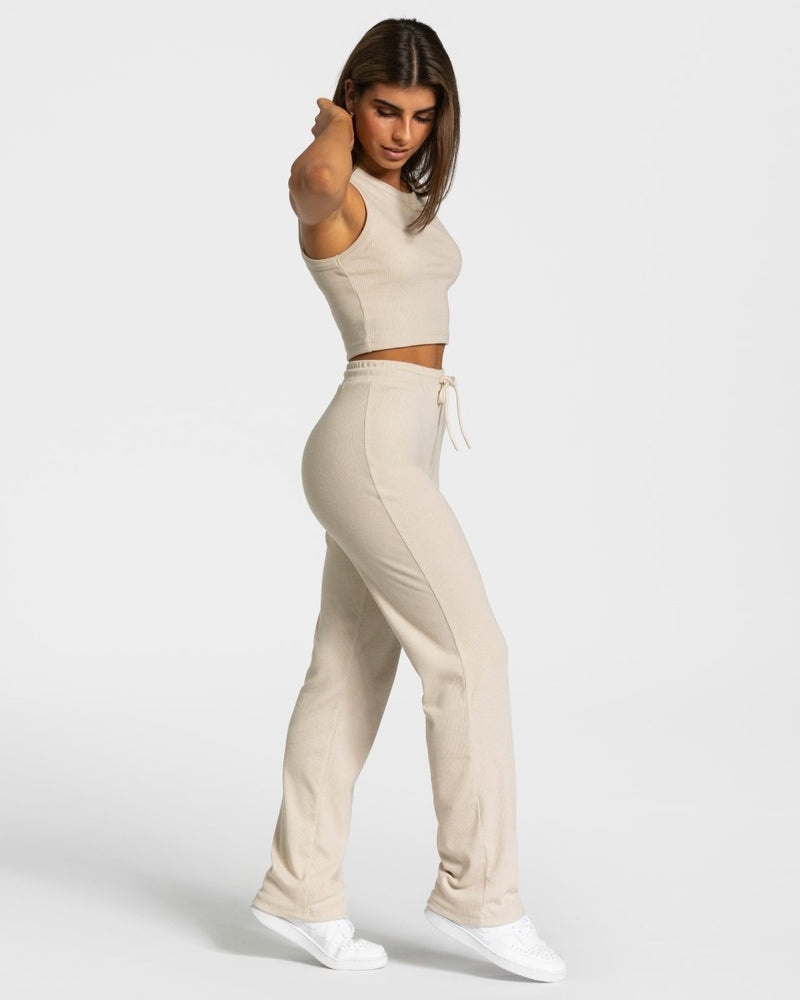 Teveo Lounge Crop Top Beige | MCJO0644