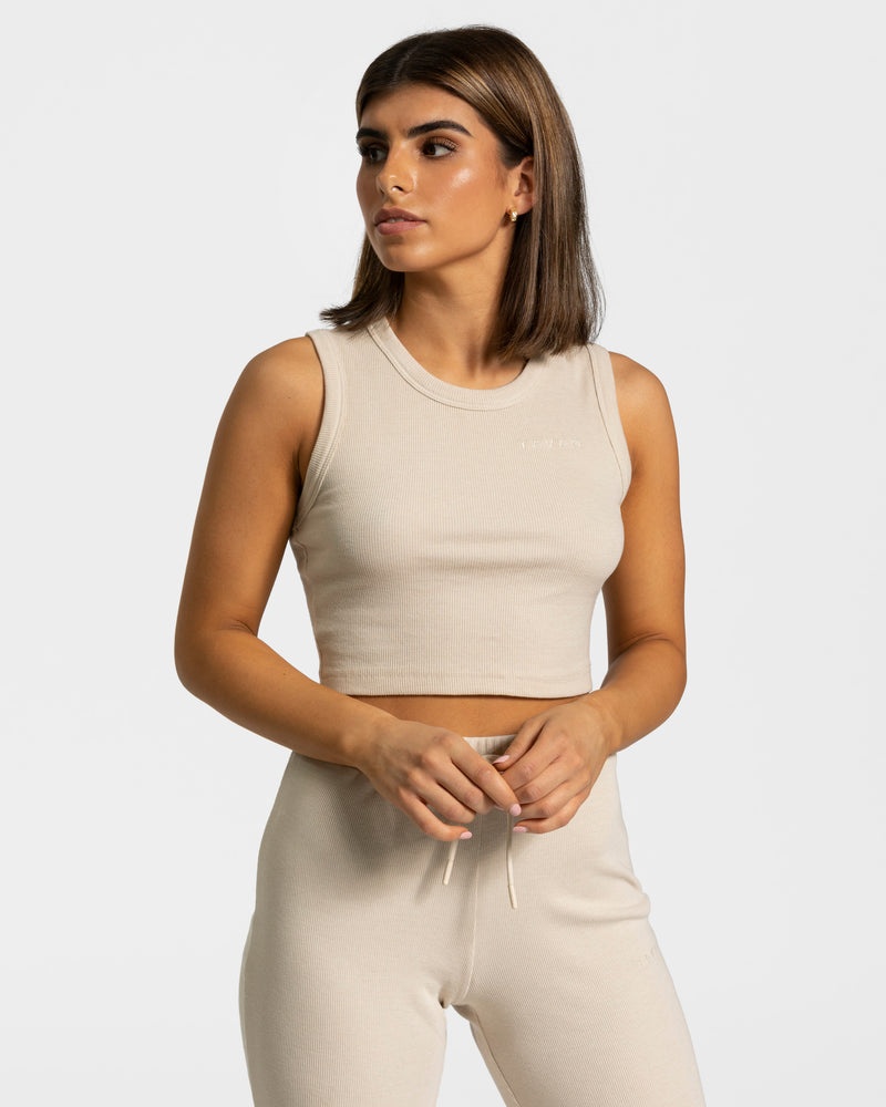 Teveo Lounge Crop Top Beige | MCJO0644