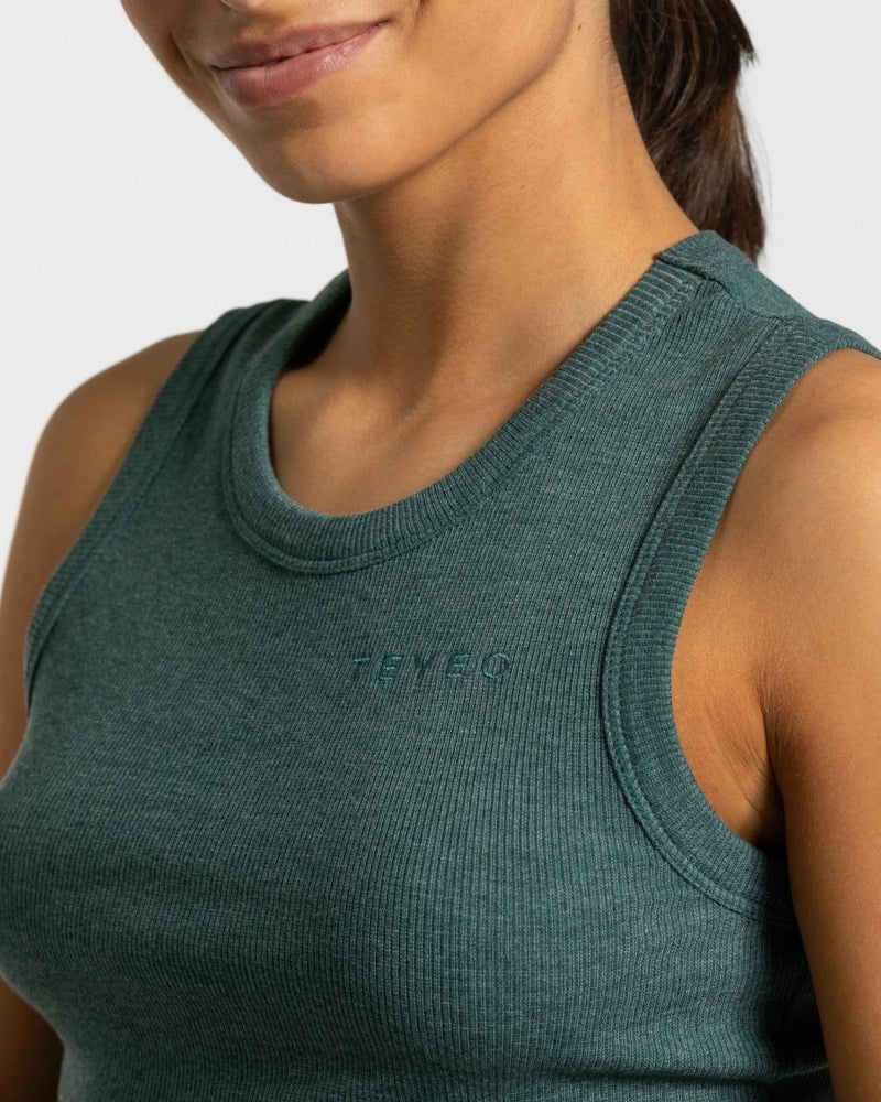 Teveo Lounge Crop Top Dark Green | LNOX3456