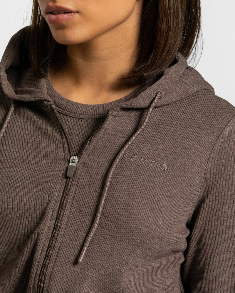 Teveo Lounge Zip Hoodie Dark Brown | MUMO7878