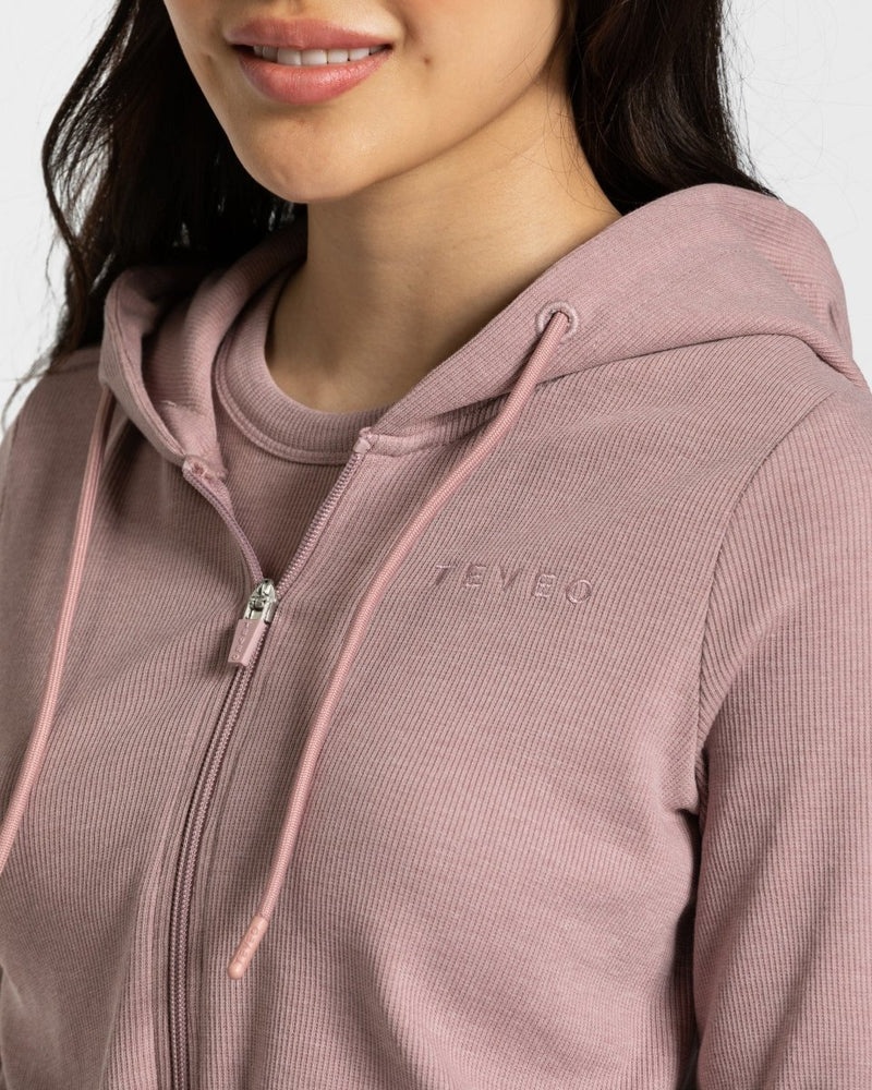 Teveo Lounge Zip Hoodie Pink | BQHU9953