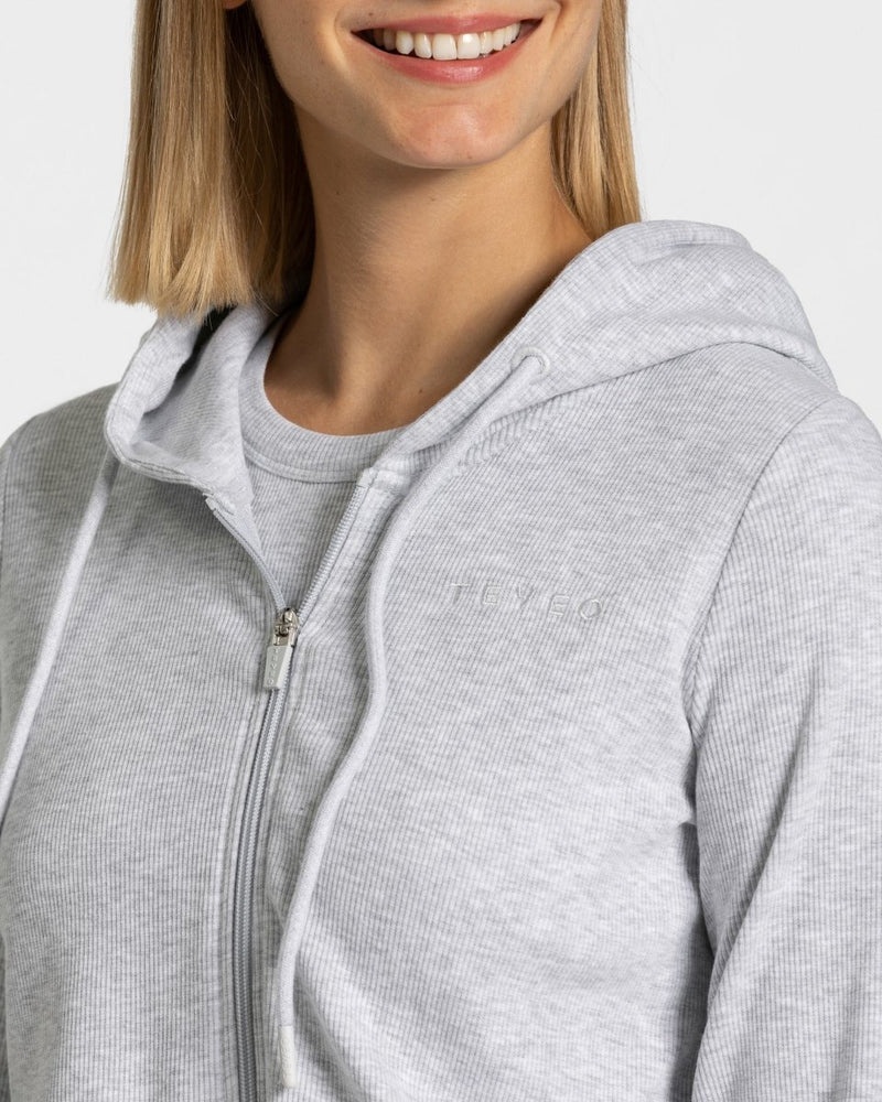 Teveo Lounge Zip Hoodie Light Grey | GDYA9046