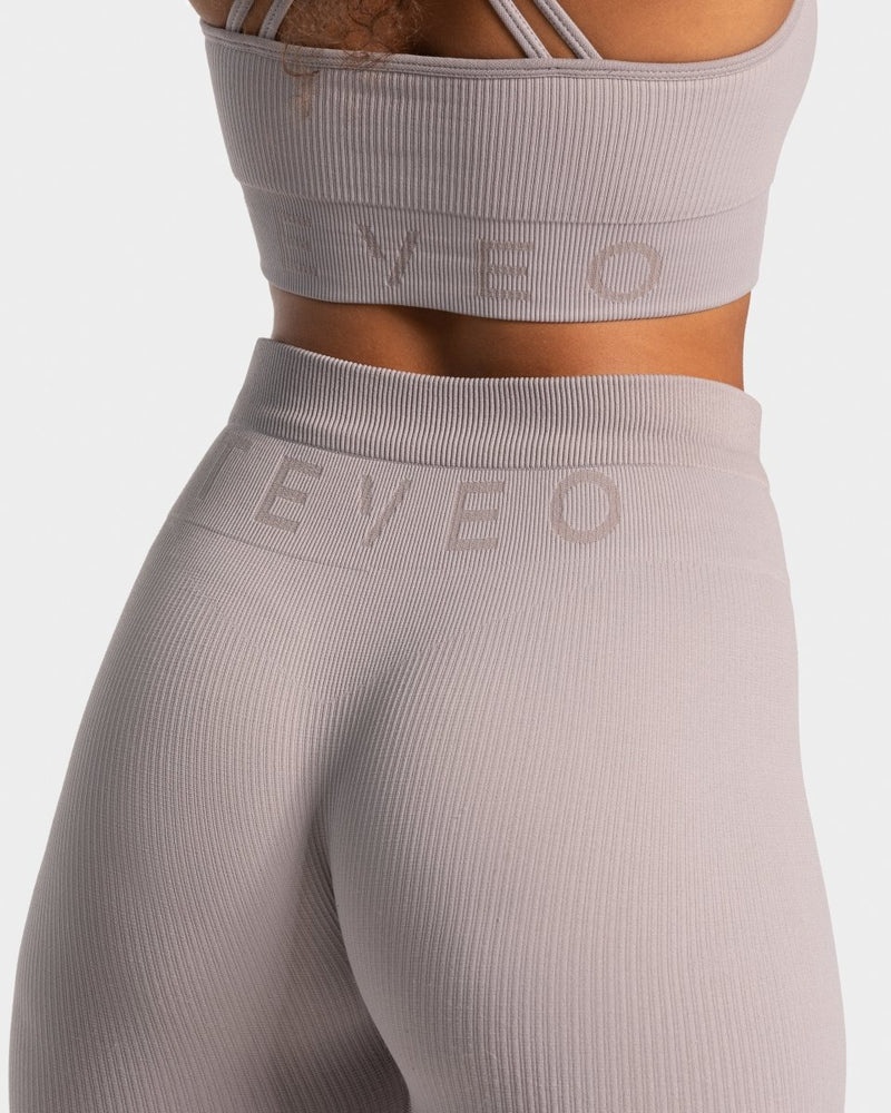 Teveo Ribbed Leggings Grey | YANL7431