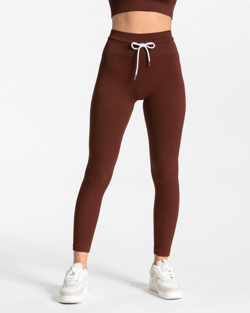 Teveo Ribbed Leggings Mahogany | GJCA6224