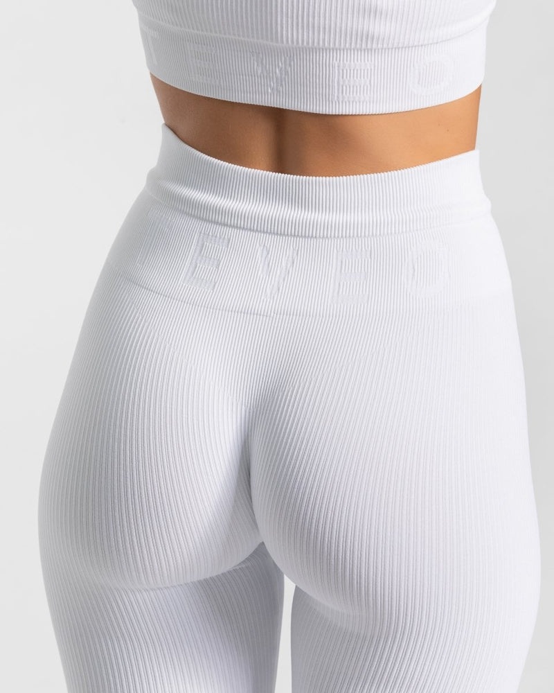 Teveo Ribbed Leggings White | BYPZ9656