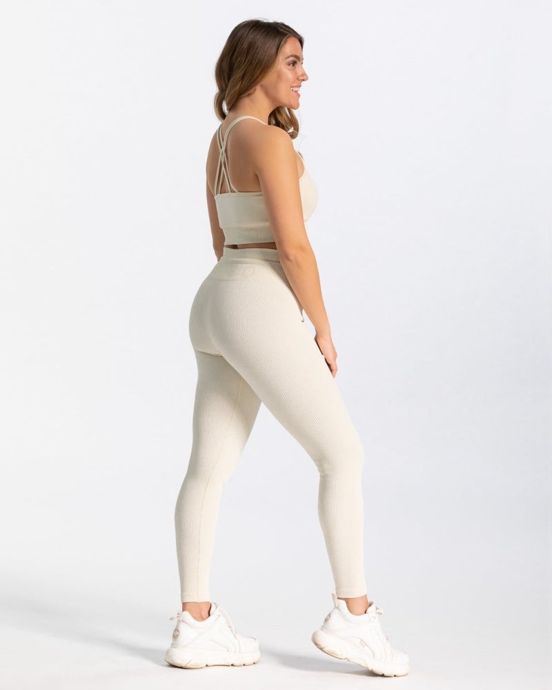 Teveo Ribbed Leggings White | BBGG3588