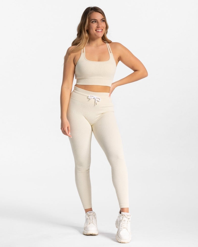 Teveo Ribbed Leggings White | BBGG3588