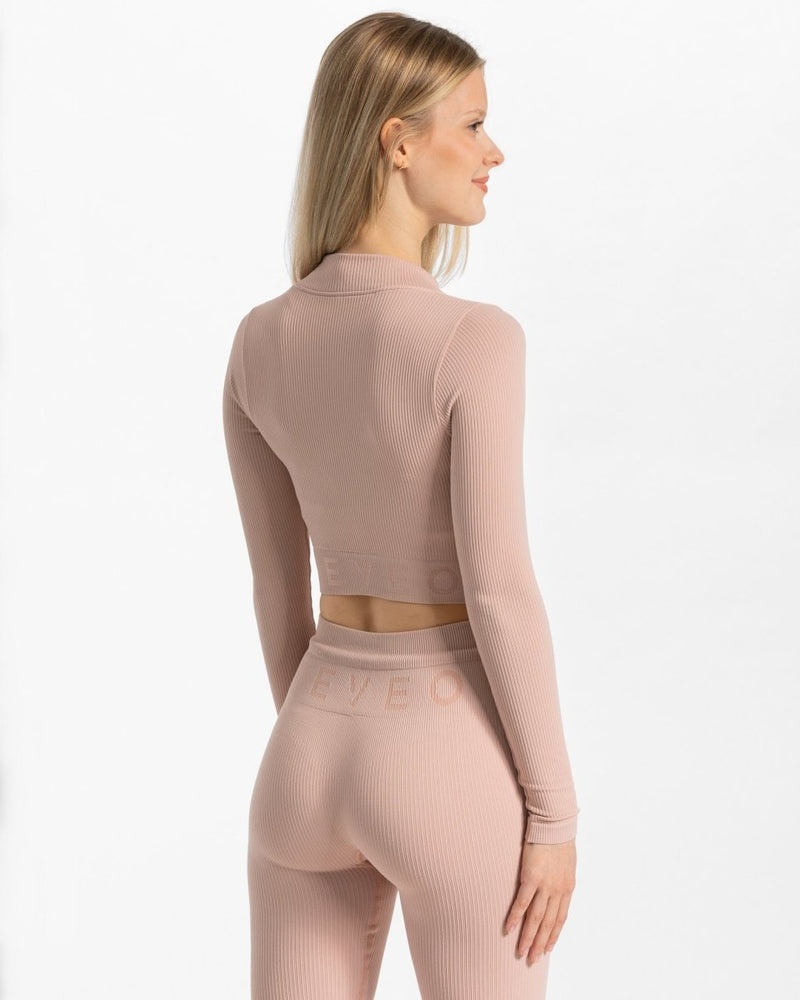 Teveo Ribbed Zip Jacket Pink | TNTW8602