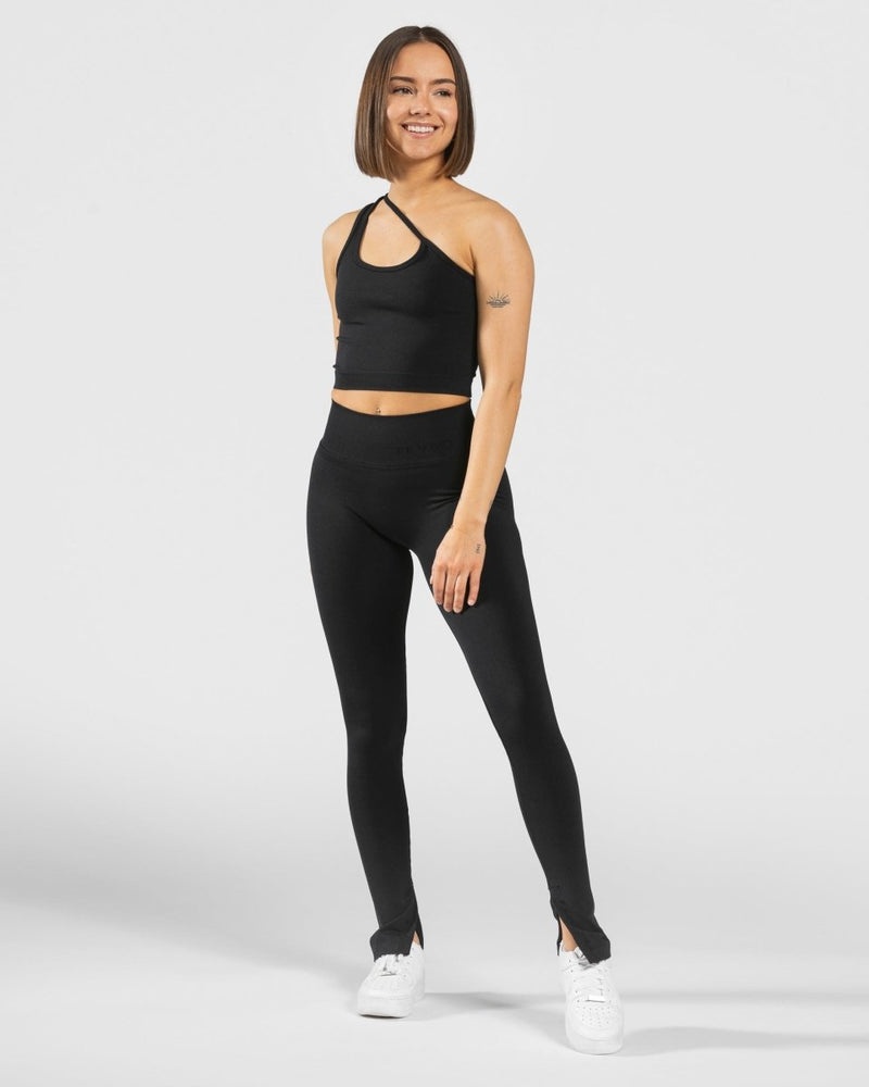 Teveo Sassy One Shoulder Top Black | VLMN1010