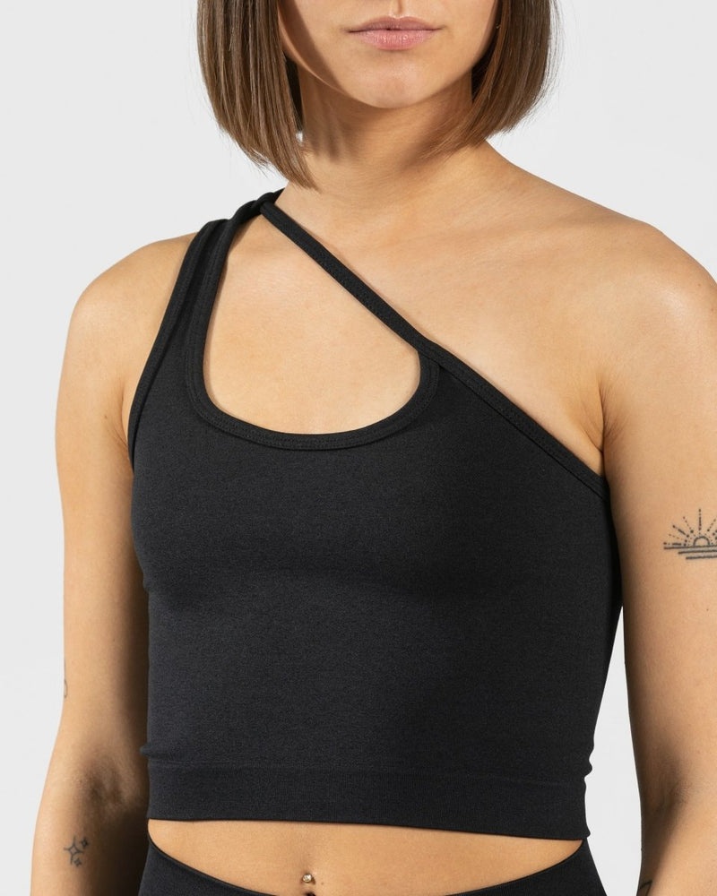 Teveo Sassy One Shoulder Top Black | VLMN1010