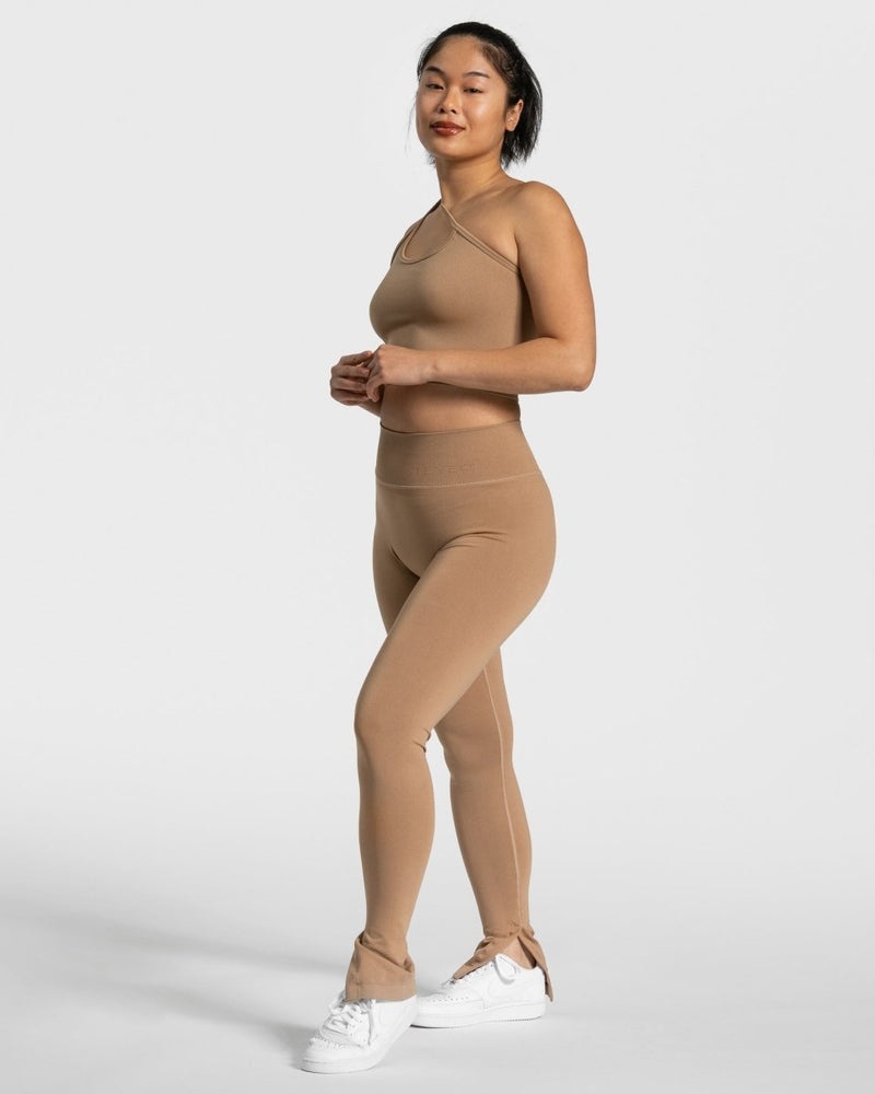 Teveo Sassy One Shoulder Top Beige | FJOZ1398