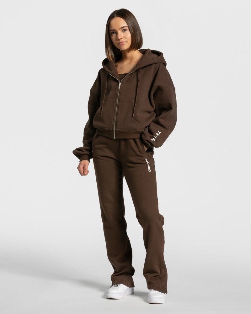 Teveo Sassy Slit Jogger Brown | LRZP1296