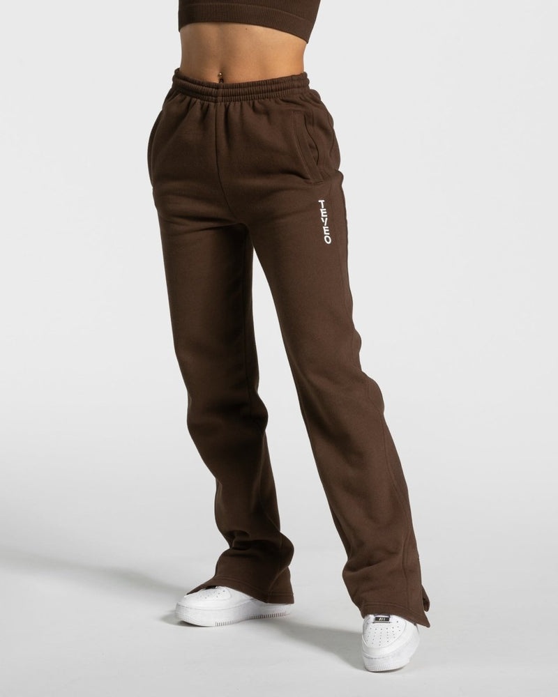 Teveo Sassy Slit Jogger Brown | LRZP1296