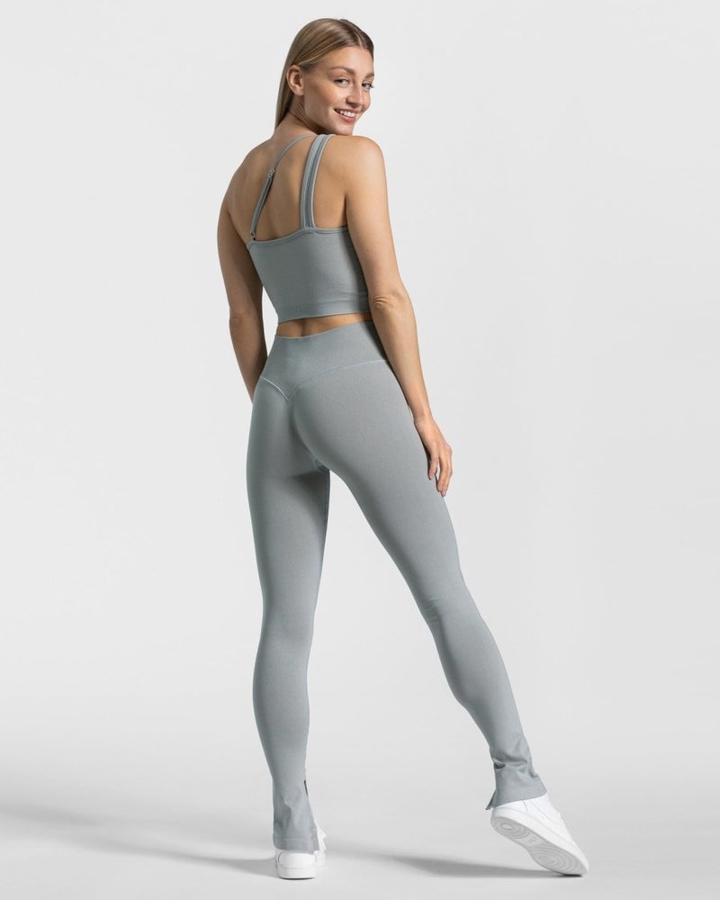 Teveo Sassy Slit Leggings Grey Blue | HREY0580