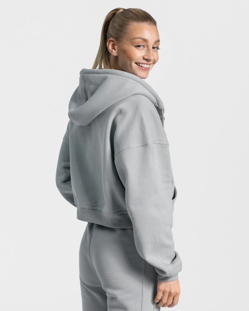 Teveo Sassy Zip Hoodie Grey Blue | IZSK7890