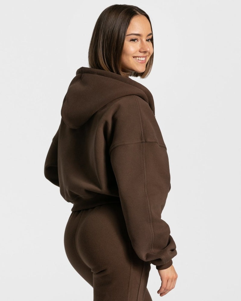 Teveo Sassy Zip Hoodie Brown | VQFD3931