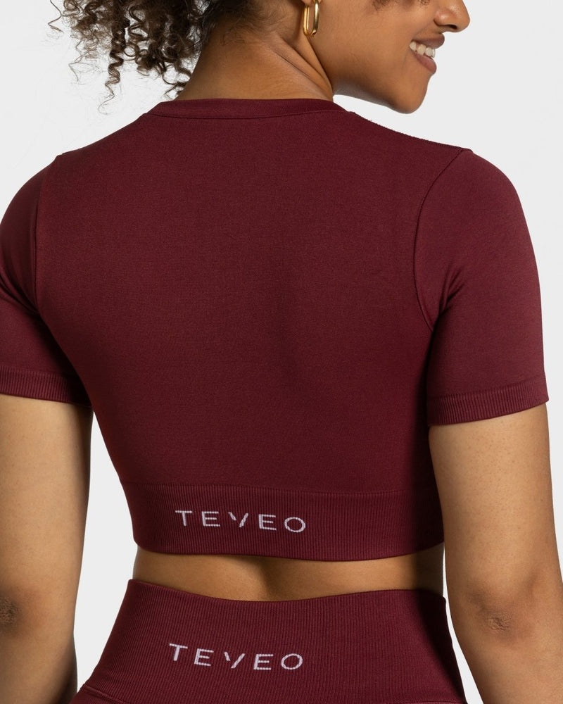 Teveo Sensation Crop Top Burgundy Red | XBWI3455