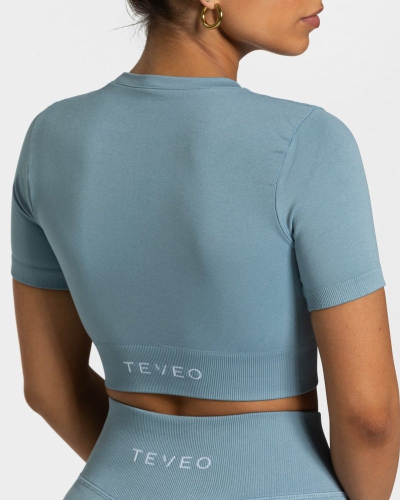 Teveo Sensation Crop Top Grey Blue | PXVI6628