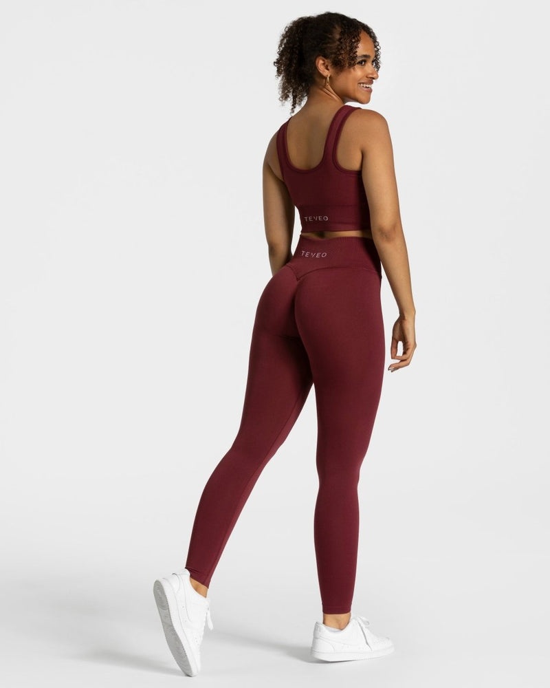 Teveo Sensation Leggings Burgundy Red | MQWI9204