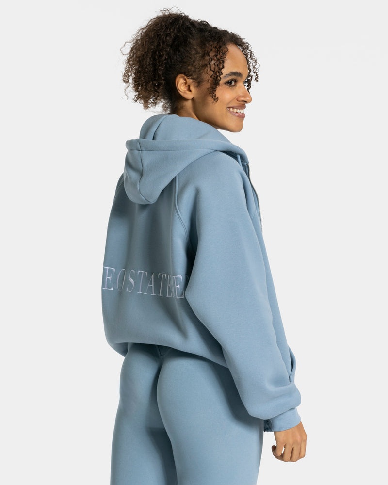 Teveo Statement Oversized Jacket Grey Blue | FXXE8220