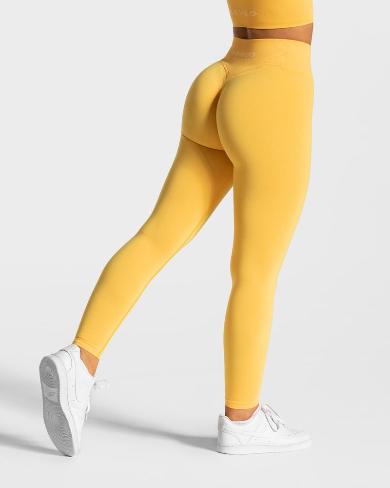 Teveo Statement Scrunch Leggings Yellow | SBMO8685