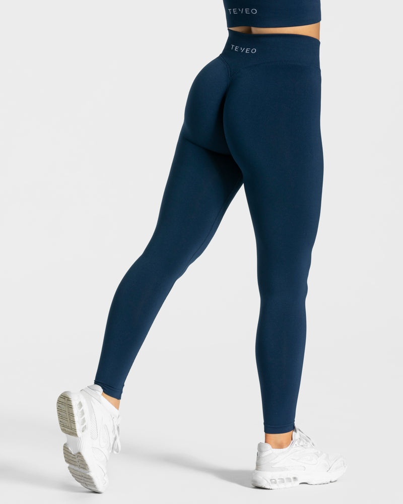 Teveo Statement Scrunch Leggings Dark Blue | FABF4696