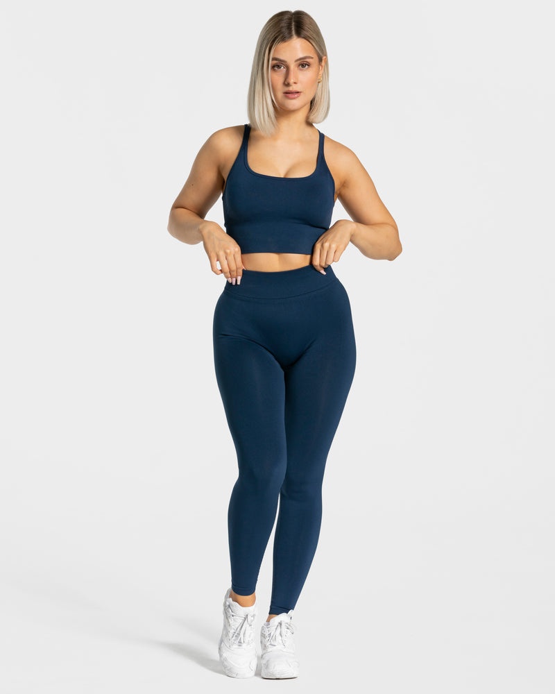 Teveo Statement Scrunch Leggings Dark Blue | FABF4696