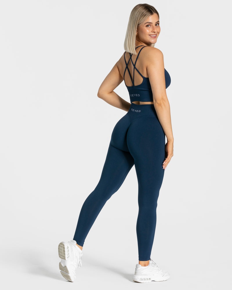 Teveo Statement Scrunch Leggings Dark Blue | FABF4696