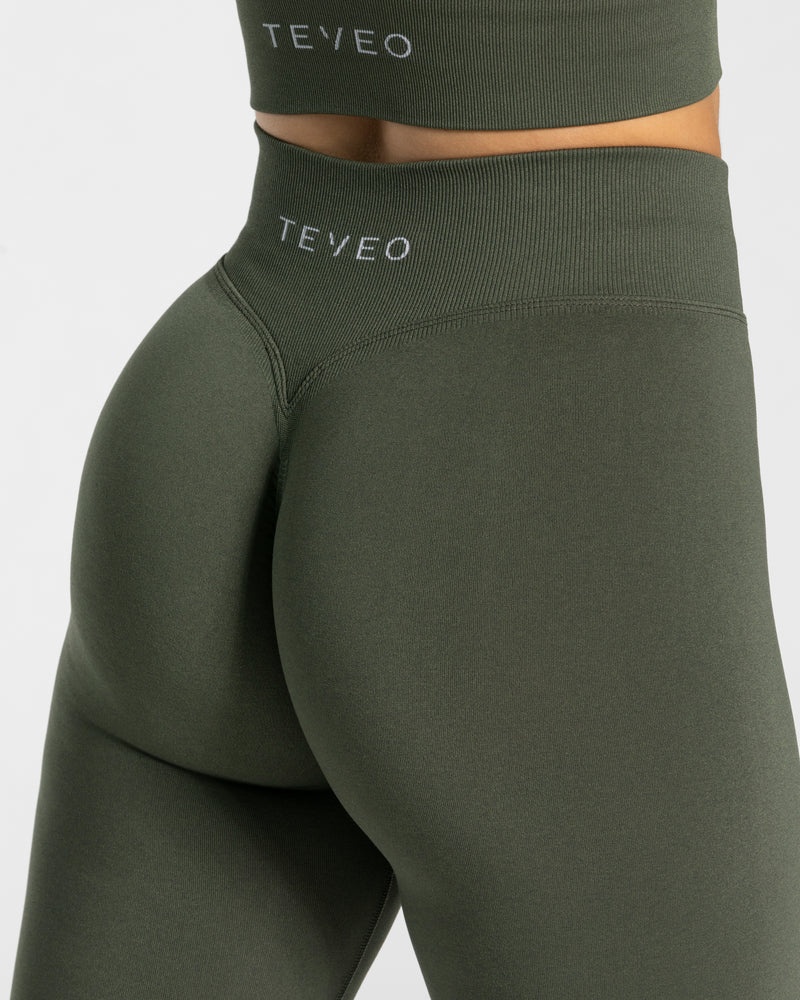 Teveo Statement Scrunch Leggings Khaki | UXDV6457