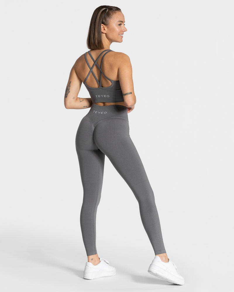 Teveo Statement Scrunch Leggings Deep Grey | FCRV5188