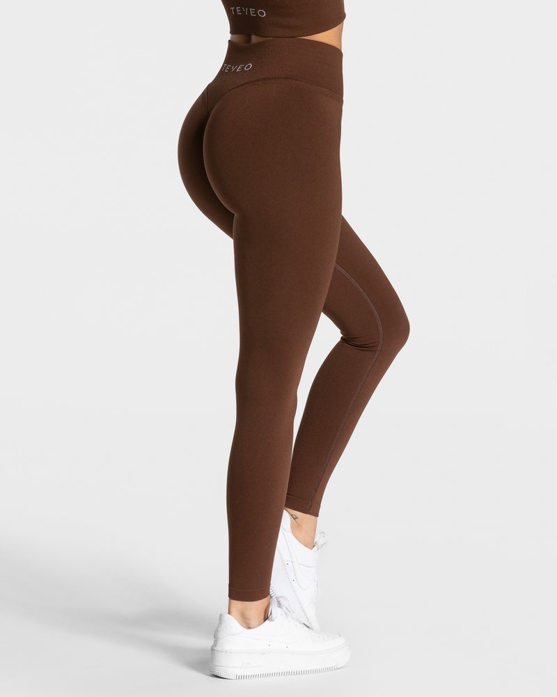 Teveo Statement Scrunch Leggings Coffee | WURT9779