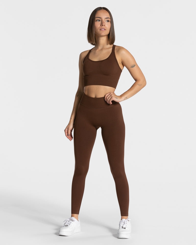 Teveo Statement Scrunch Leggings Coffee | WURT9779