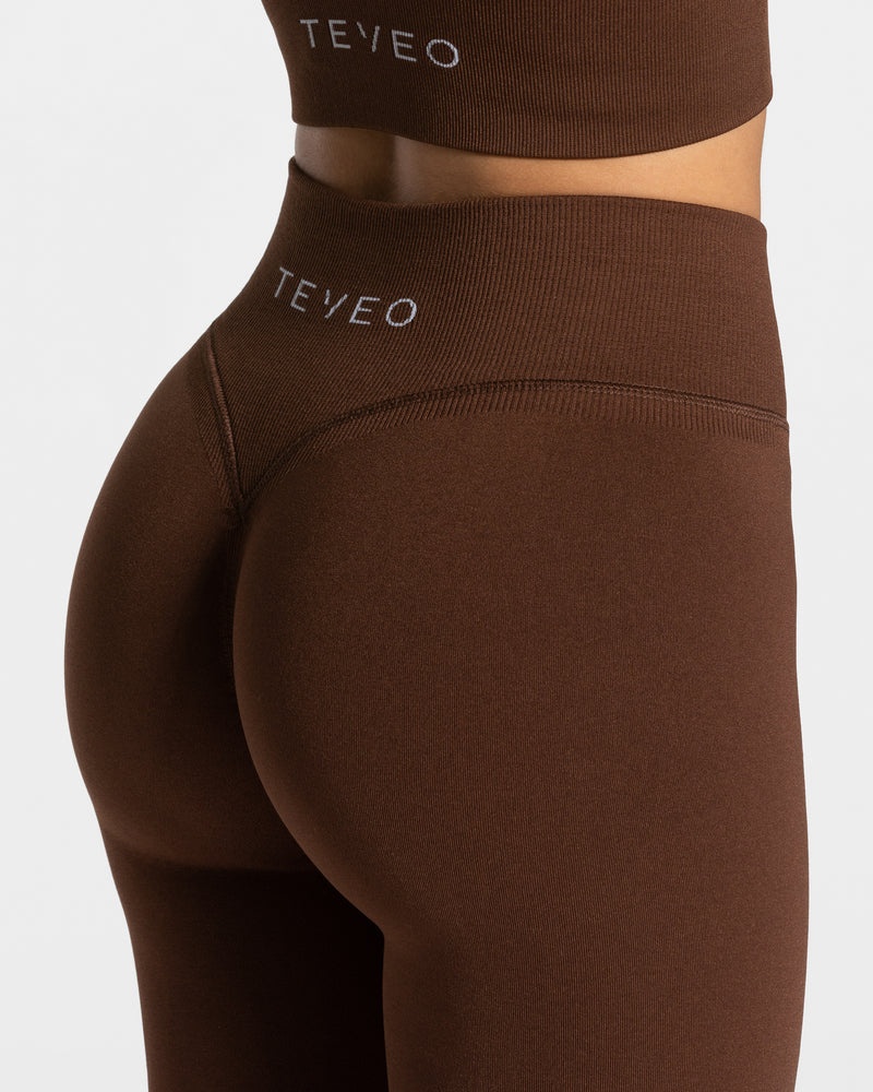 Teveo Statement Scrunch Leggings Coffee | WURT9779