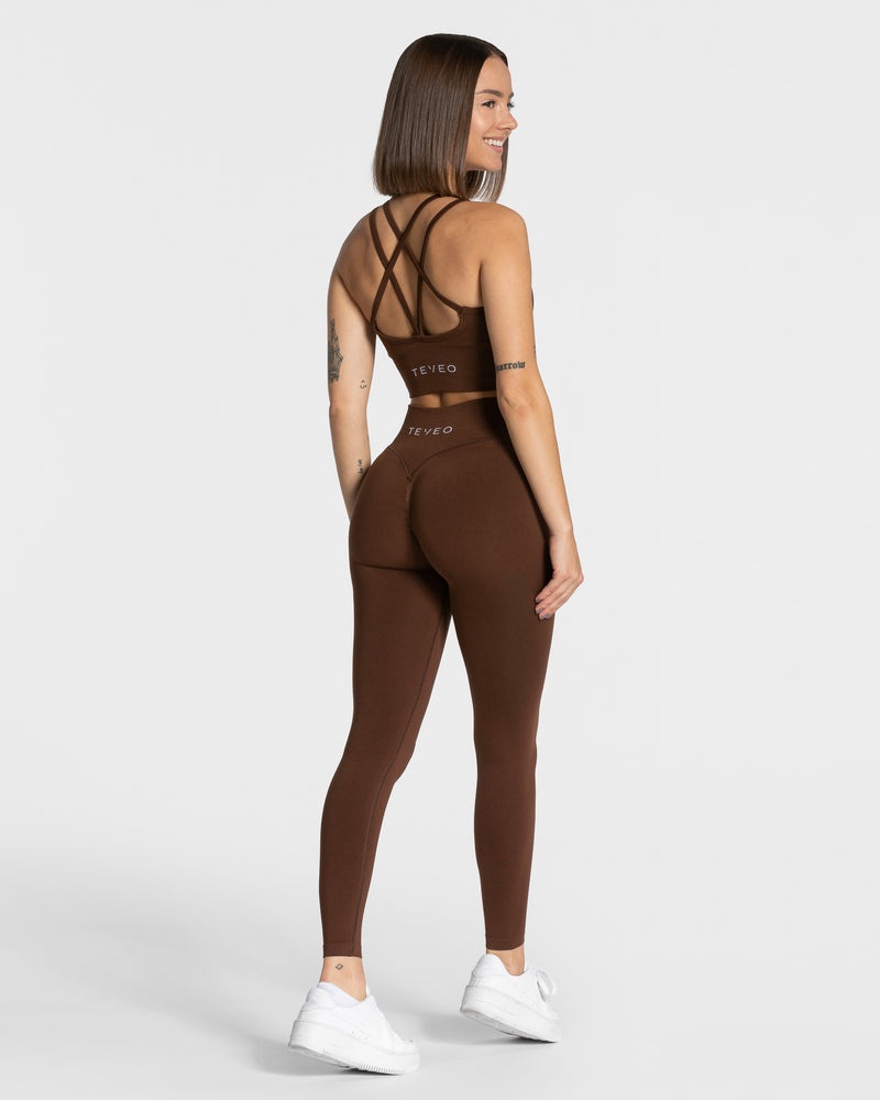 Teveo Statement Scrunch Leggings Coffee | WURT9779