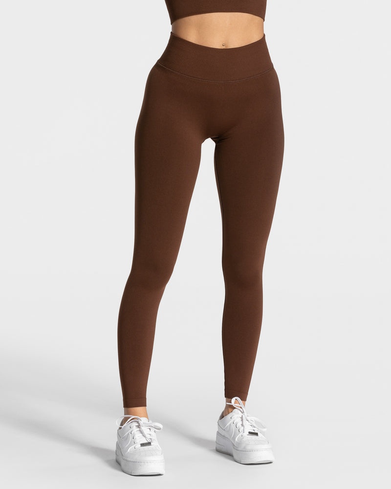 Teveo Statement Scrunch Leggings Coffee | WURT9779