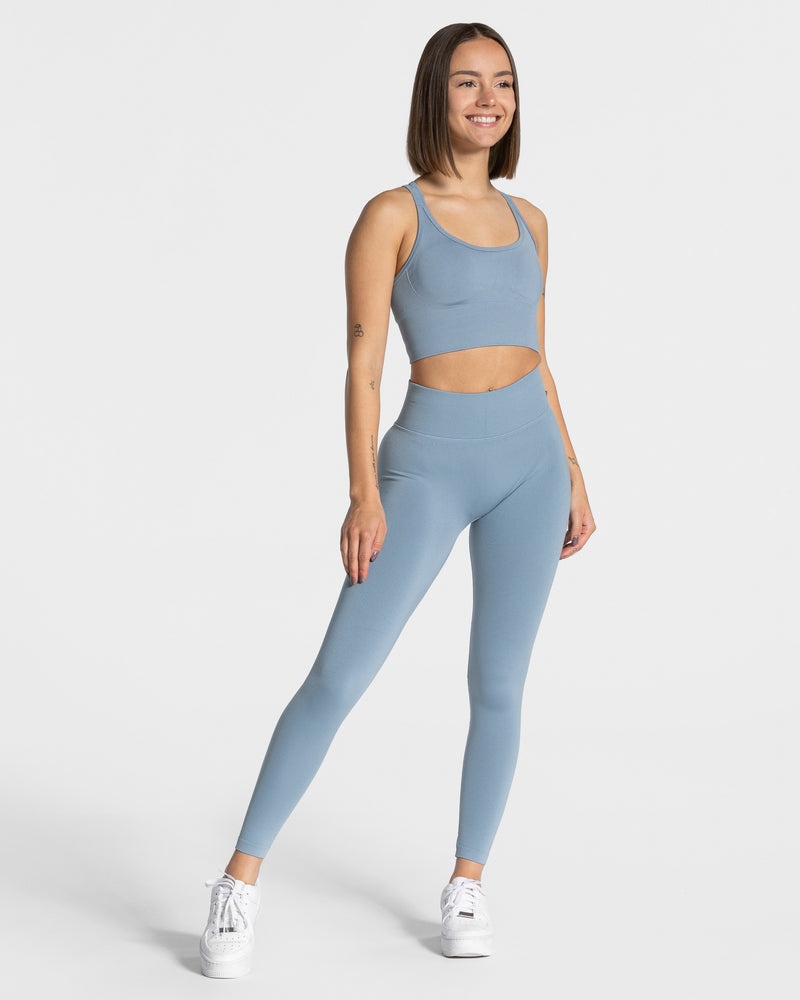 Teveo Statement Scrunch Leggings Grey Blue | XBVH5842