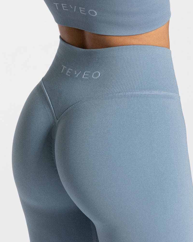 Teveo Statement Scrunch Leggings Grey Blue | XBVH5842