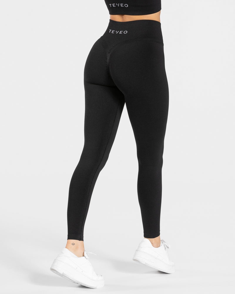 Teveo Statement Scrunch Leggings Black | EJGN3593