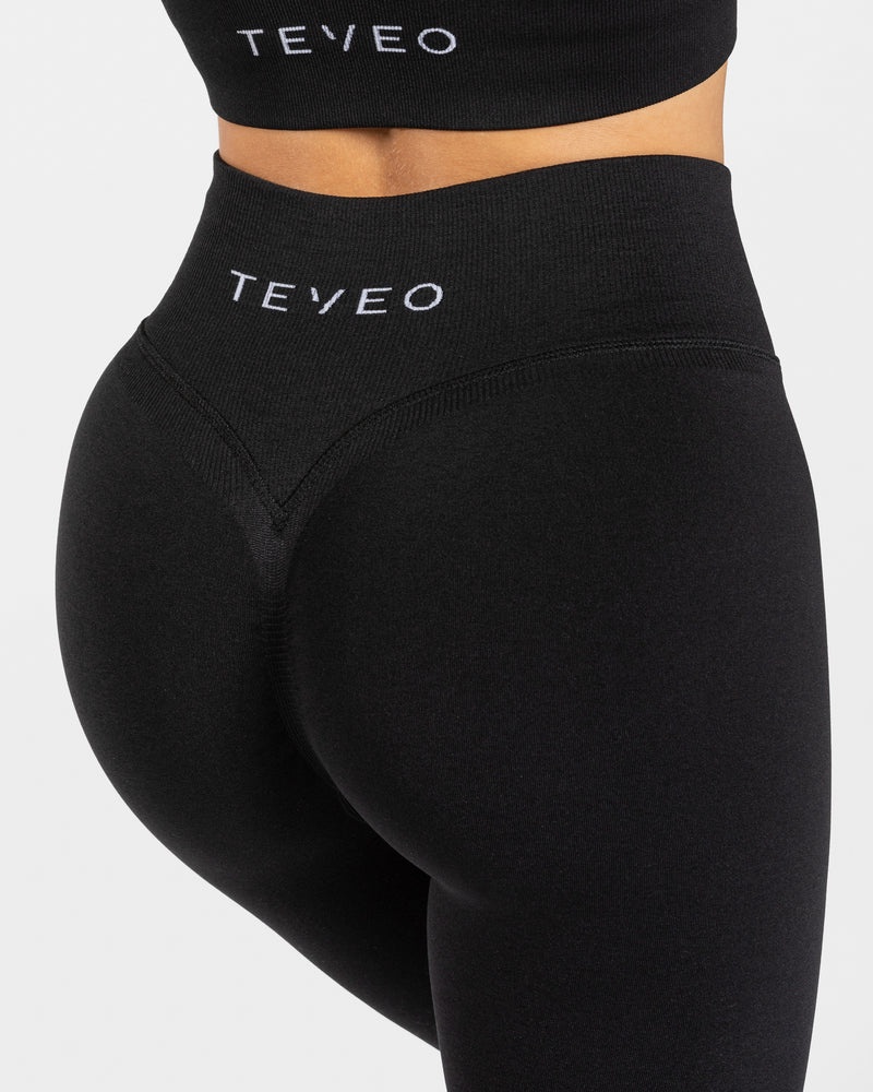 Teveo Statement Scrunch Leggings Black | EJGN3593