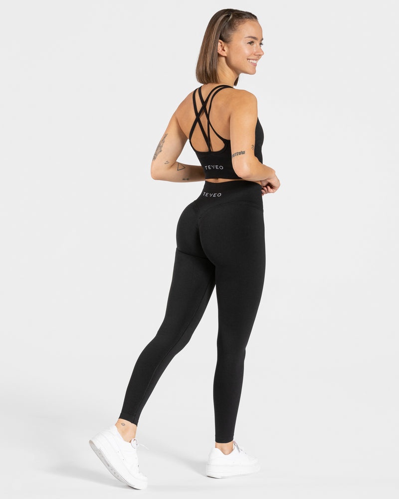 Teveo Statement Scrunch Leggings Black | EJGN3593