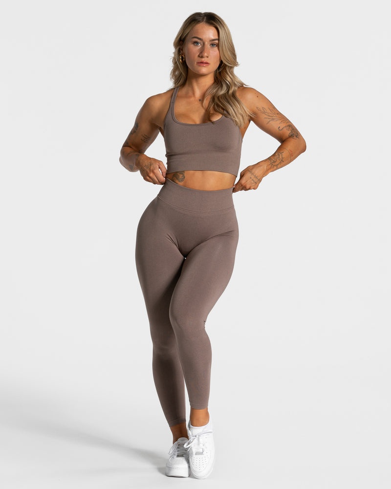 Teveo Statement Scrunch Leggings Beige | TNCQ2137