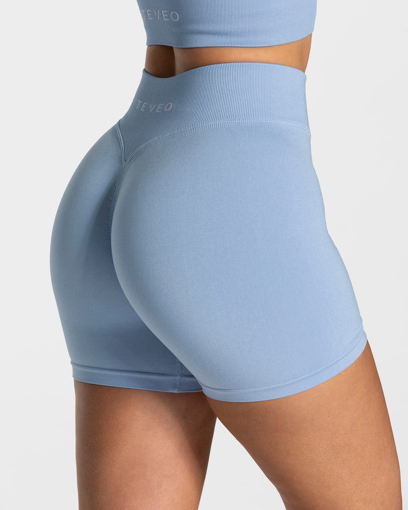 Teveo Statement Scrunch Short Blue | LOWN2564