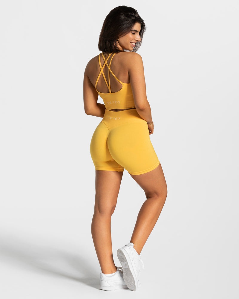 Teveo Statement Scrunch Short Yellow | KYDY6728