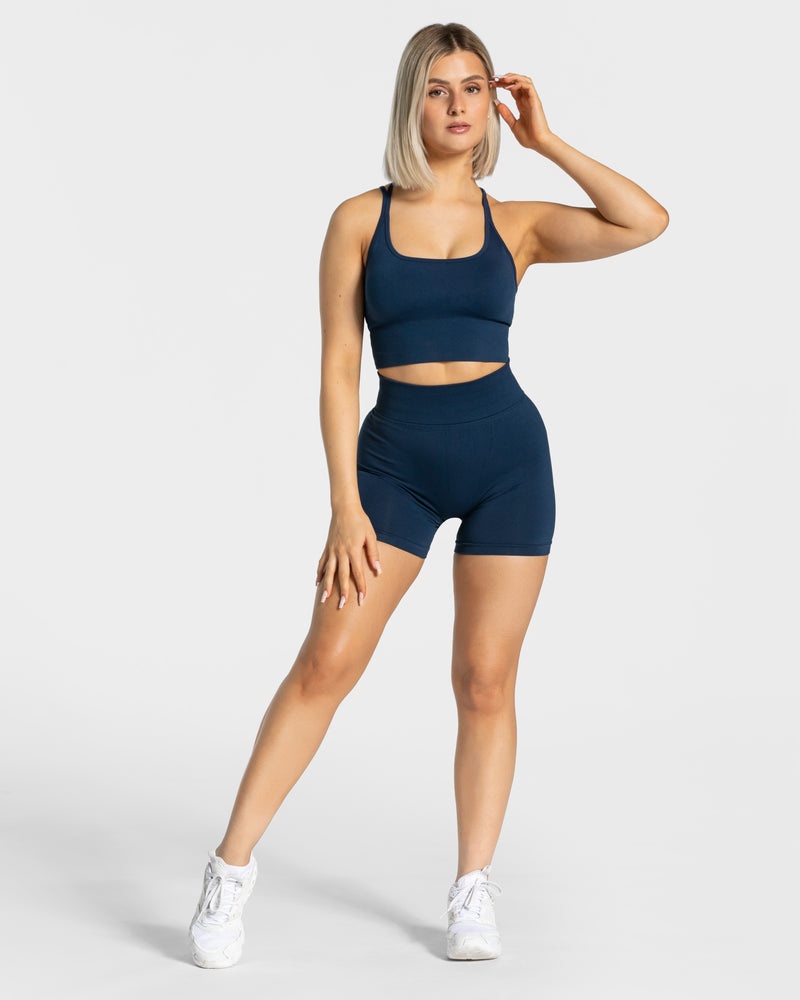 Teveo Statement Scrunch Short Dark Blue | CPVG4276