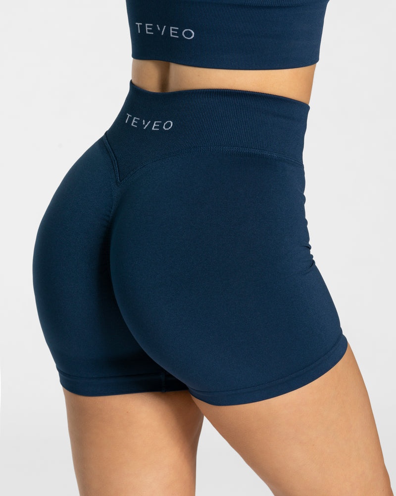 Teveo Statement Scrunch Short Dark Blue | CPVG4276