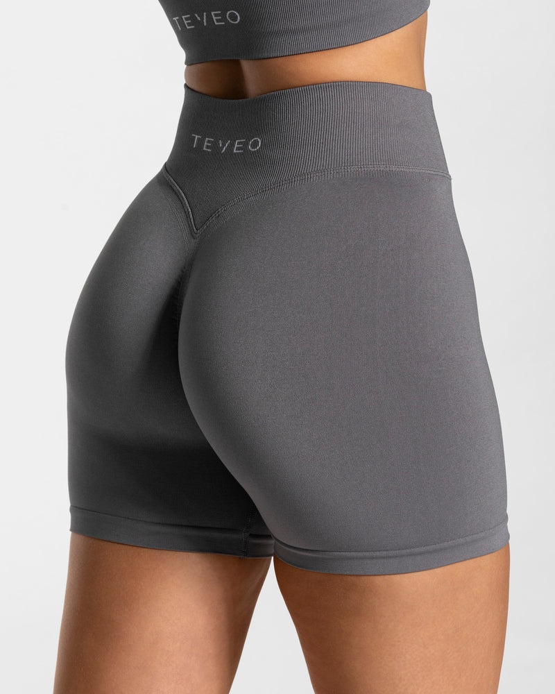 Teveo Statement Scrunch Short Deep Grey | VPKY9122