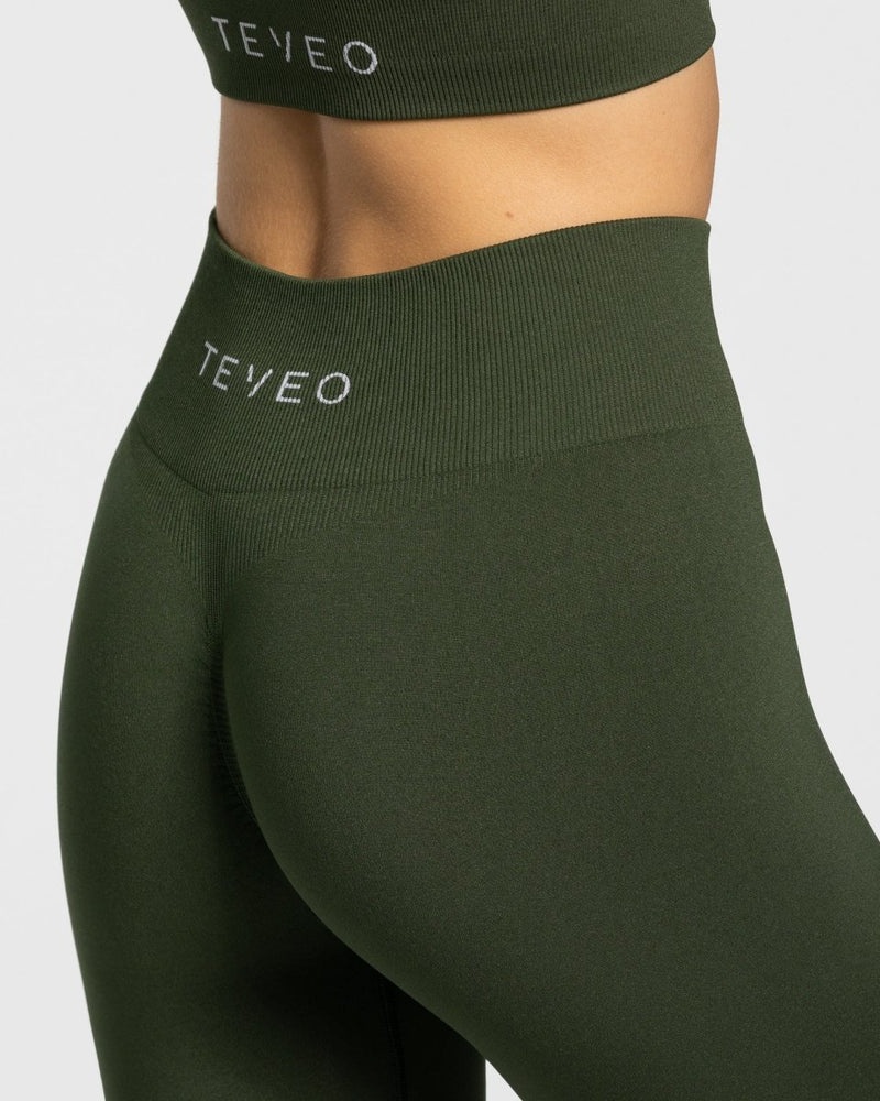 Teveo Timeless Scrunch Leggings Khaki | PPPX2363